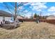 A backyard with playground set, lawn, a patio, and a privacy fence for outdoor enjoyment at 12689 Sovereign Ln, Fishers, IN 46038