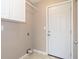 Laundry room with overhead cabinets, neutral colored walls, and washer/dryer hookups at 1325 E 47Th St, Anderson, IN 46013