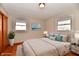 Peaceful bedroom with hardwood floors, bright windows, and a modern aesthetic at 2521 Beechcrest Dr, Indianapolis, IN 46203