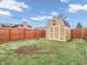 Backyard shed with a fenced-in yard, offering both storage and privacy at 606 Memorial Dr, Beech Grove, IN 46107