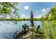 Inviting lake front dock with seating for relaxing and enjoying water views at 6560 Dawson Lake Dr, Indianapolis, IN 46220
