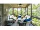 Bright, well-lit sunroom featuring comfortable wicker seating and scenic outdoor views at 6560 Dawson Lake Dr, Indianapolis, IN 46220