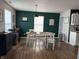 Dining room with green wall and dining table at 8360 S Evening Dr, Pendleton, IN 46064