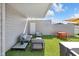 Outdoor rooftop patio with seating area at 932 N Broadway St # 1, Indianapolis, IN 46202
