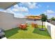 Inviting rooftop deck features artificial turf and outdoor seating with umbrella for sunny relaxation at 932 N Broadway St # 1, Indianapolis, IN 46202