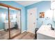 Bathroom featuring a vanity with a mirror, light fixtures, and stylish accessories at 9505 Bay Vista W Dr, Indianapolis, IN 46250