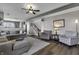 Comfortable living room with an open layout, hardwood floors, and cozy seating arrangements at 10326 Haag Dr, Brownsburg, IN 46112