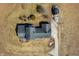 Bird's-eye view of a house highlighting the roof, surrounded by a large yard with an outbuilding and extended drive at 1125 S Buffalo Hill Rd, Martinsville, IN 46151