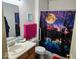 Bathroom featuring a vanity and decorative shower curtain at 11521 Coastal Dr, Indianapolis, IN 46229