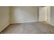 Neutral bedroom featuring carpet, fresh paint, and a large opening to the next room at 14457 Orange Blossom Trl, Fishers, IN 46038