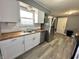 Modern kitchen featuring stainless steel appliances, hardwood counters and ample cabinet space at 1807 Dayton Ave, Indianapolis, IN 46203