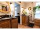 Bathroom with granite countertops, a sink, and natural wood cabinets at 3615 E State Rd 32, Lebanon, IN 46052