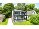Charming two-story home featuring a spacious double-decker porch with stylish black railings and a well-maintained lawn at 4242 Winthrop Ave, Indianapolis, IN 46205
