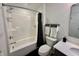Bathroom showcasing a bathtub and shower combination with a single sink vanity at 50 Hovden Dr, Cicero, IN 46034