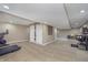 Large open basement with workout space, neutral carpeting and open layout at 504 Stony Creek Cir, Noblesville, IN 46060