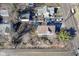 Aerial view of a neighborhood showcasing the home's location and surrounding streets at 59 E Troy Ave, Indianapolis, IN 46225