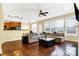 Bright living room features an open floor plan and beautiful hardwood floors at 6126 Golden Eagle Dr, Zionsville, IN 46077