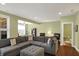 Open-concept living room features a large sectional sofa, hardwood floors, and an inviting atmosphere at 700 Greenford N Trl, Carmel, IN 46032