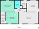 Floor plan displays the layout of the home including the kitchen, bedrooms and living room at 817 Hamilton St, Lebanon, IN 46052