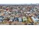 An aerial perspective showcases this home amidst a dense neighborhood with easy access to nearby city amenities at 912 Harlan St, Indianapolis, IN 46203