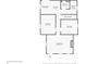 Layout of floor plan with bedrooms, kitchen, living room, bathroom and entry at 912 Harlan St, Indianapolis, IN 46203
