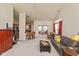Spacious living room with vaulted ceilings, neutral carpet, and views into other rooms at 1280 Vicksburg S Dr, Greenwood, IN 46143