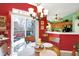 Inviting dining room with a wooden table, stylish chandelier, and access to the outdoor deck, perfect for gatherings at 1307 Estuary Dr, Indianapolis, IN 46217