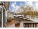 Spacious deck provides views of the lake with a seating area at 5629 Crittenden Ave, Indianapolis, IN 46220