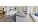 Comfortable living room showcasing a modern couch, stylish decor, and natural light from the windows at 8015 Sargent Rdg, Indianapolis, IN 46256