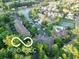 Picturesque aerial view of a residential community with waterfront access, lush landscaping, and recreational amenities at 8061 Lower Bay Ln # 1, Indianapolis, IN 46236