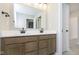 Bathroom featuring a dual-sink vanity with modern fixtures and ample counter space at 9742 Behner Dr, Fishers, IN 46250