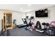 Finished basement featuring a home gym with a sauna, treadmill, and weight training equipment at 16808 Audley Ave, Westfield, IN 46074