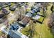 Aerial view of a residential neighborhood with well-maintained homes and lush green lawns at 3932 Villa Dr, Columbus, IN 47203