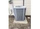 Exterior unit mounted on concrete pad adjacent to home at 7807 Inverness Dr, Indianapolis, IN 46237