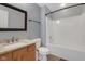 Bathroom featuring a tub, vanity with storage, and a framed mirror for daily routines at 9730 Prairie Smoke Dr, Noblesville, IN 46060