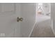 Hallway view leading to a cozy bedroom with a white door at 10046 Gate Dr, Indianapolis, IN 46239