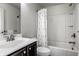 Functional bathroom featuring a single sink vanity and bathtub with shower at 12624 Teaberry Ln, Carmel, IN 46032
