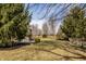 Expansive backyard with a manicured lawn, mature trees, and a fence, providing privacy and space at 1805 Braeburn Dr, Carmel, IN 46032