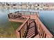 Private dock with railing overlooking clear lake water, offering a peaceful spot for relaxation at 1939 Crystal Bay E Dr, Plainfield, IN 46168