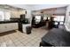 Open concept kitchen with bar stool seating and stainless steel appliances at 1939 Crystal Bay E Dr, Plainfield, IN 46168