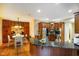 Gourmet kitchen with stainless appliances and hardwood floors at 286 S Woodridge Dr, Pittsboro, IN 46167