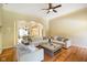 Inviting living room with hardwood floors and neutral decor at 286 S Woodridge Dr, Pittsboro, IN 46167