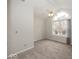 Bright bedroom featuring neutral walls, a ceiling fan, and a large arched window providing natural light at 2888 Prairie Stream Way, Columbus, IN 47203