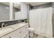 Updated bathroom features double vanity, modern fixtures, and neutral grey finishes at 3229 Autumn Ash Dr, Zionsville, IN 46077