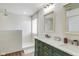 Modern bathroom with double sink vanity and walk-in shower at 3229 Autumn Ash Dr, Zionsville, IN 46077