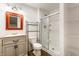 Modern bathroom with glass shower, vanity, and stylish fixtures at 3560 Cardinal Way, Carmel, IN 46074