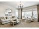 Spacious living room boasts a large sofa, sitting chairs and an open floor plan at 3905 Pelham Rd, Carmel, IN 46074