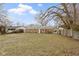 Spacious backyard featuring a brick house and a partially fenced yard at 4457 N Kenmore Rd, Indianapolis, IN 46226