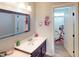 Bright bathroom features a large mirror, sink and decor at 6481 W Treeline Ln, McCordsville, IN 46055