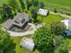 Aerial view of the house and barn at 695 N 650 W, Lebanon, IN 46052